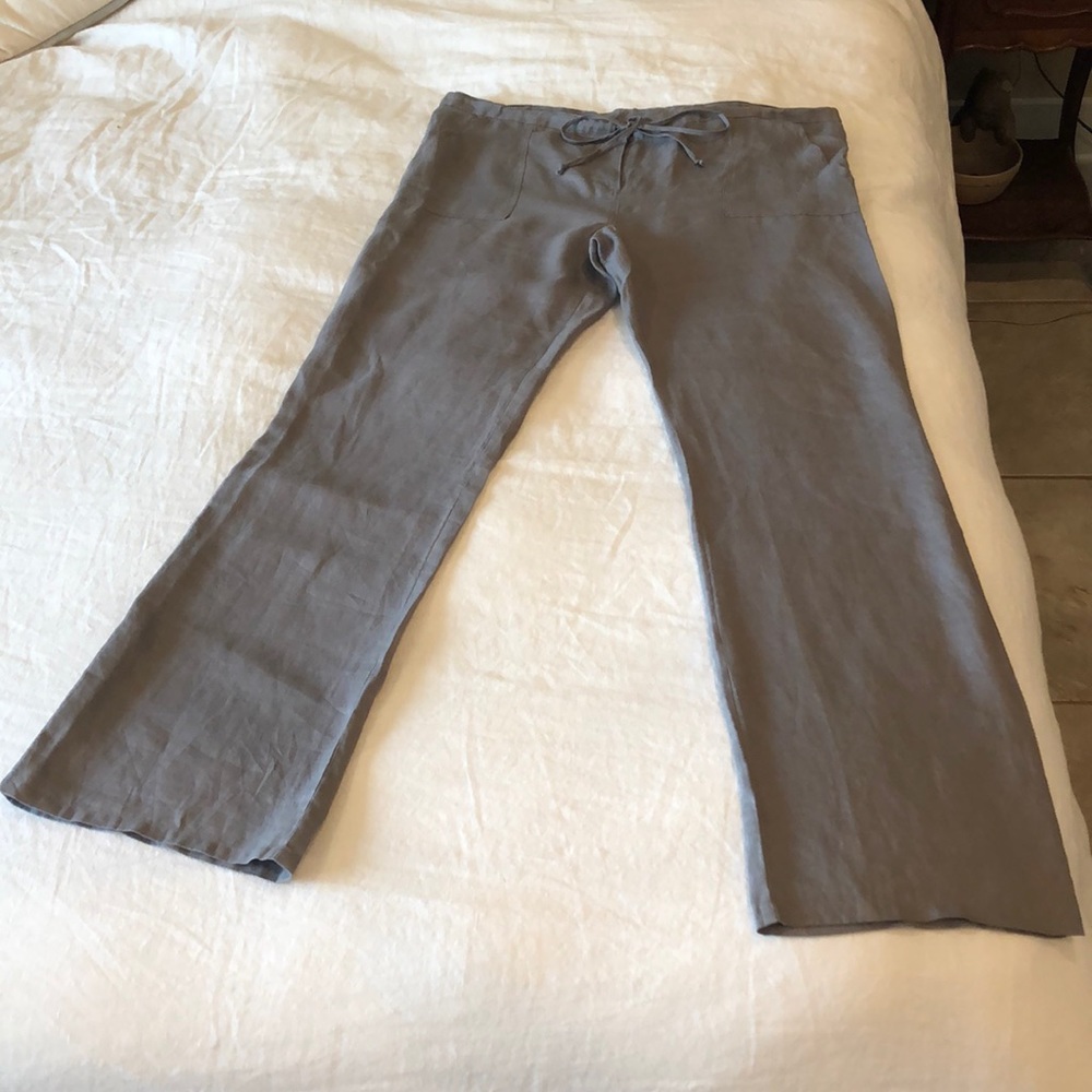 Gray 100% linen pants